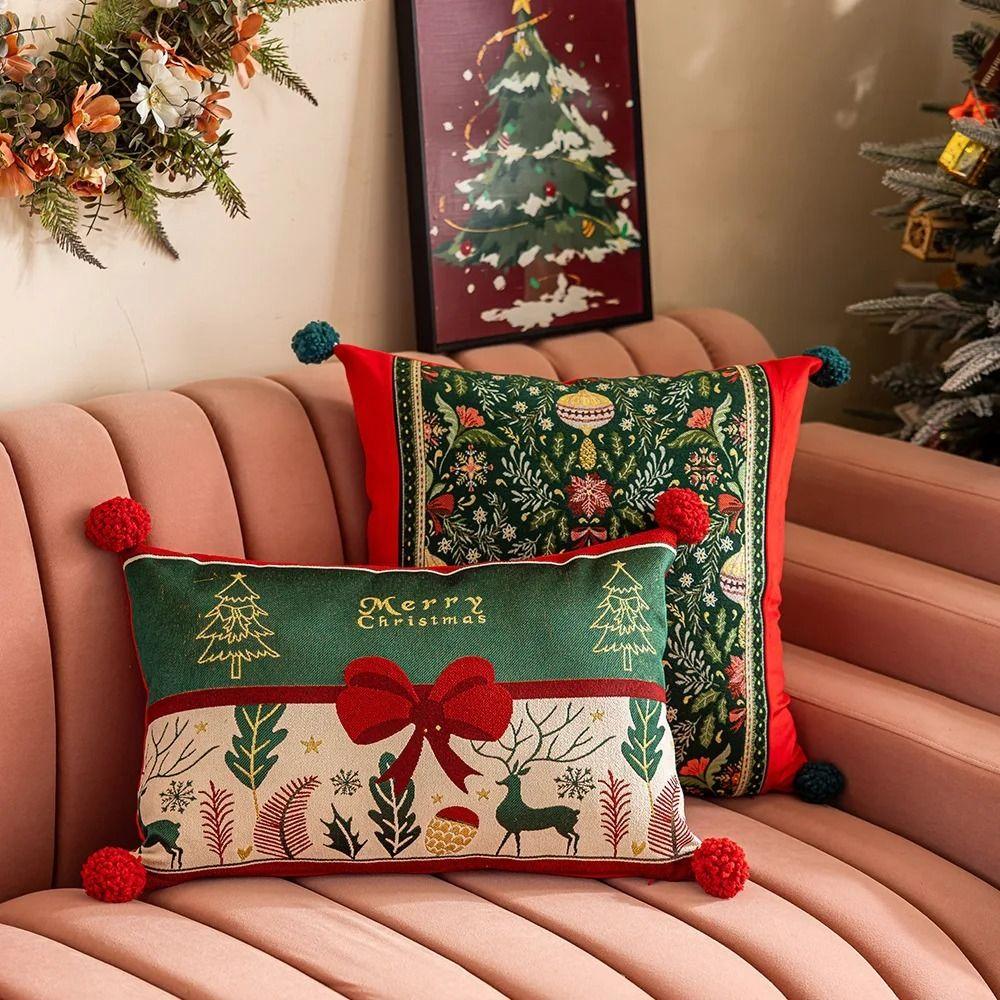 Soft Christmas Cushion Cover 30*50cm Throw Pillowcase Durable Christmas Pillow Cover Bedroom