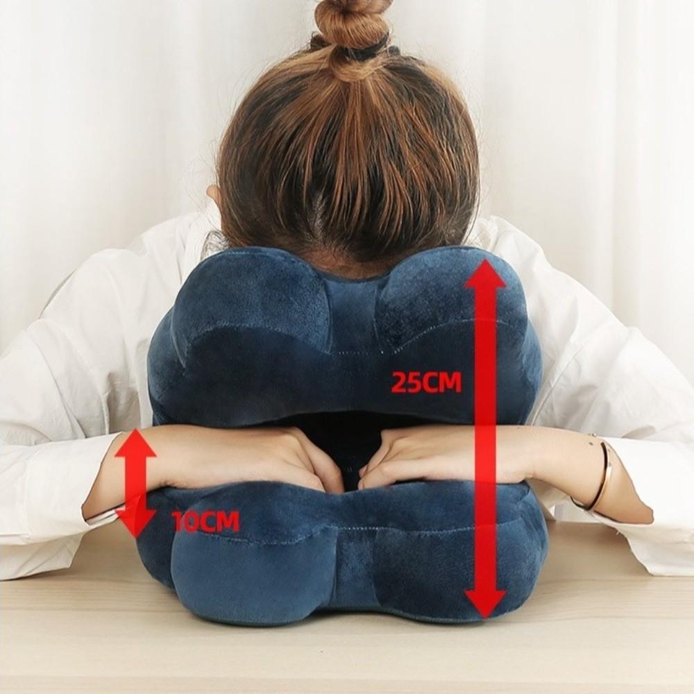 Portable Double-Sided Nap Pillow Hollow Design Breathable Office Rest Pillow Cute Supportive Sleeping Pillow Lunch Break