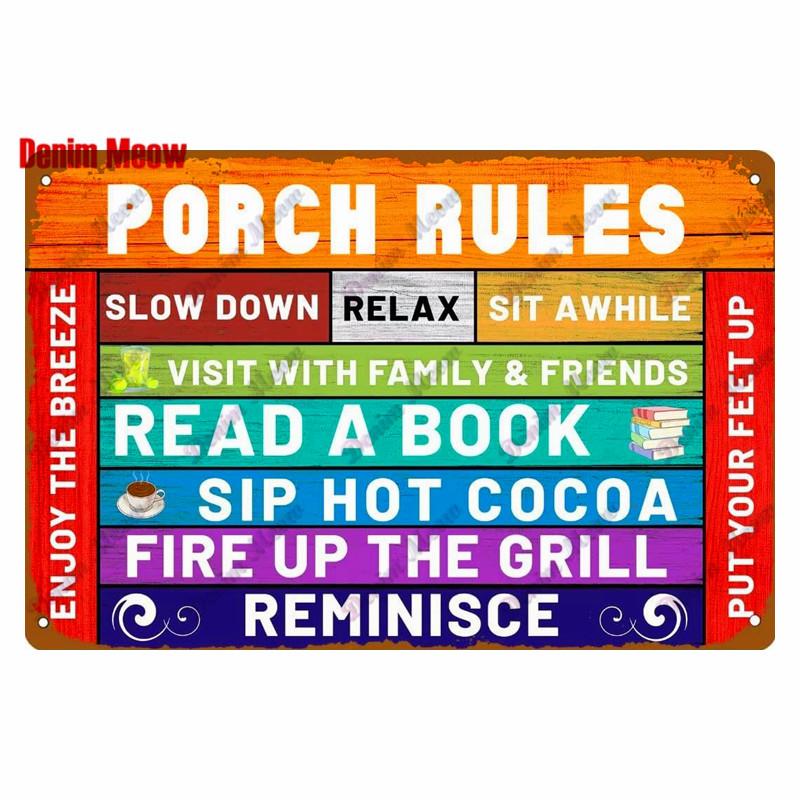 Retro Pool Rules Metal Sign Tin, Vintage Summer Swim Happy Place Plates, Wall Sign, Bar & Grill, Pub Decor, WY51