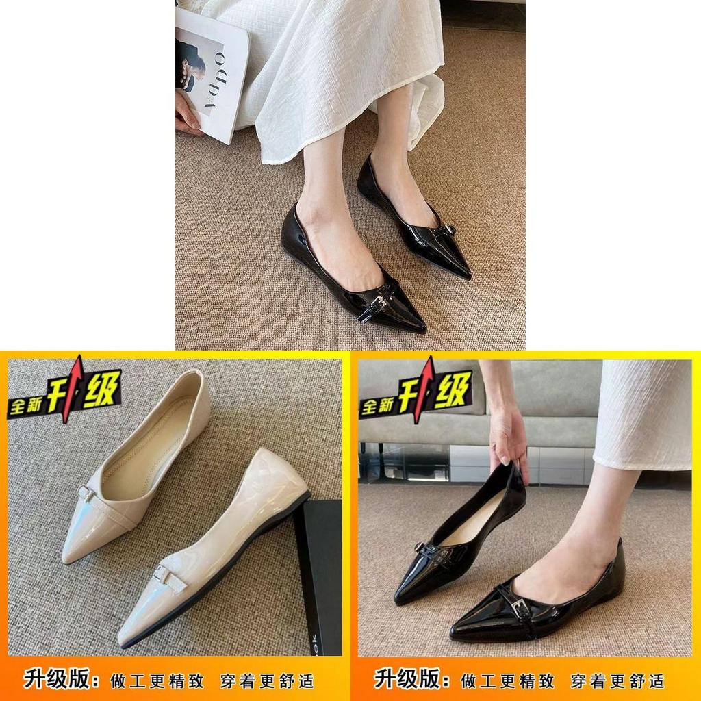 French Pointed Toe Flats For Women With Padded Pu Insole Casual Spring Footwear