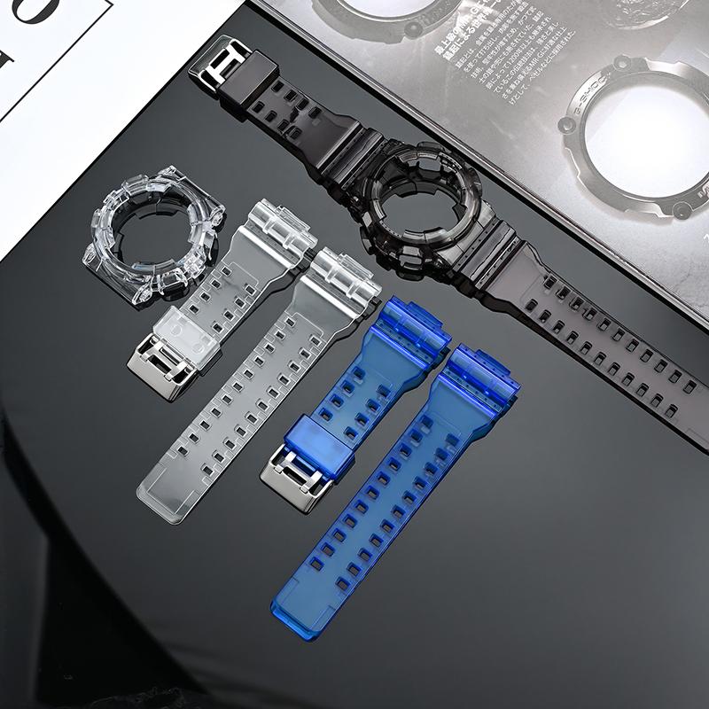 För Casio G-Shock GA-100/110/120 GD-100/110/120 GAX-100 GLS-100 Silikonarmband Boettsats Transparent Sportklocka Armband
