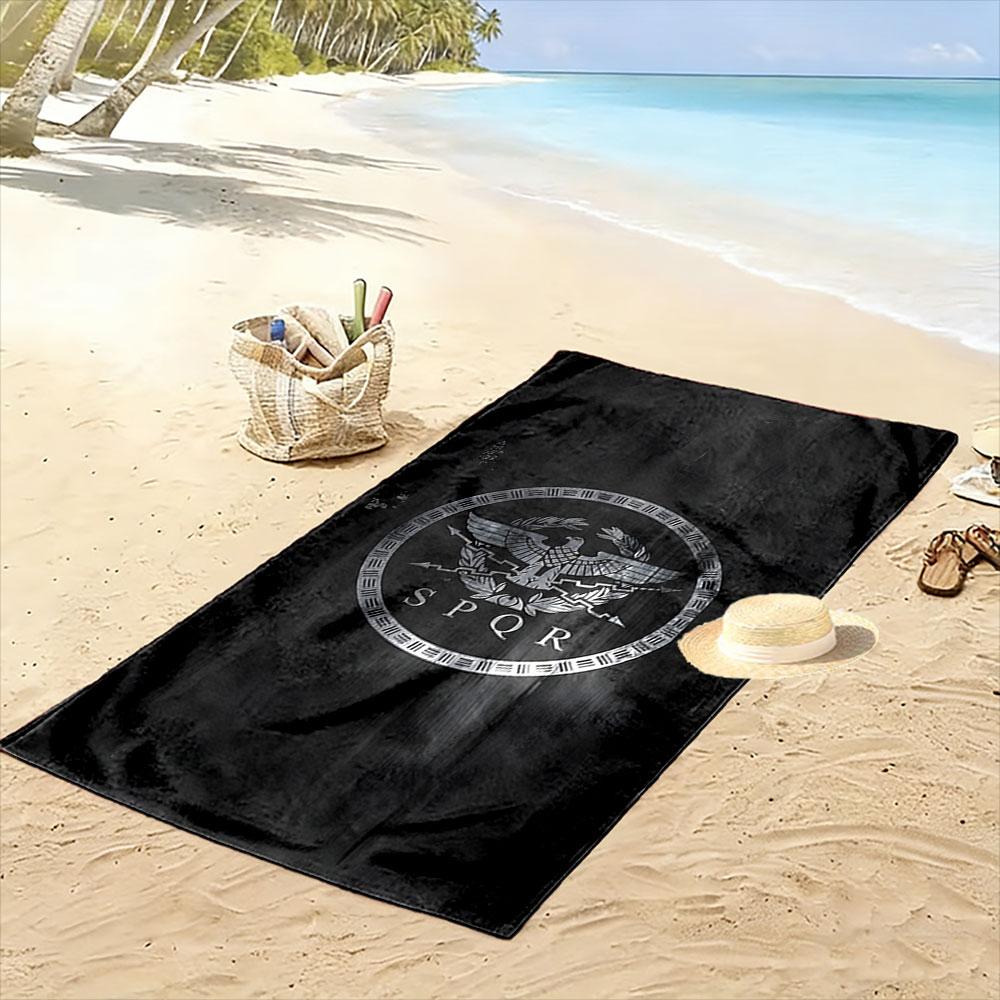 Majestic eagle emblem radiance Print beach towel, quick drying, suitable for travel, outdoor sports, jogging, the beach and swimming, gift