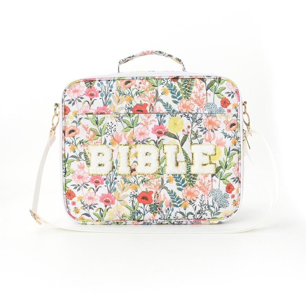 Portable Bible Cover Case Dustproof Large-capacity Bible Carrying Bags with Shoulder Strap Multilayer Book Storage Bag Women