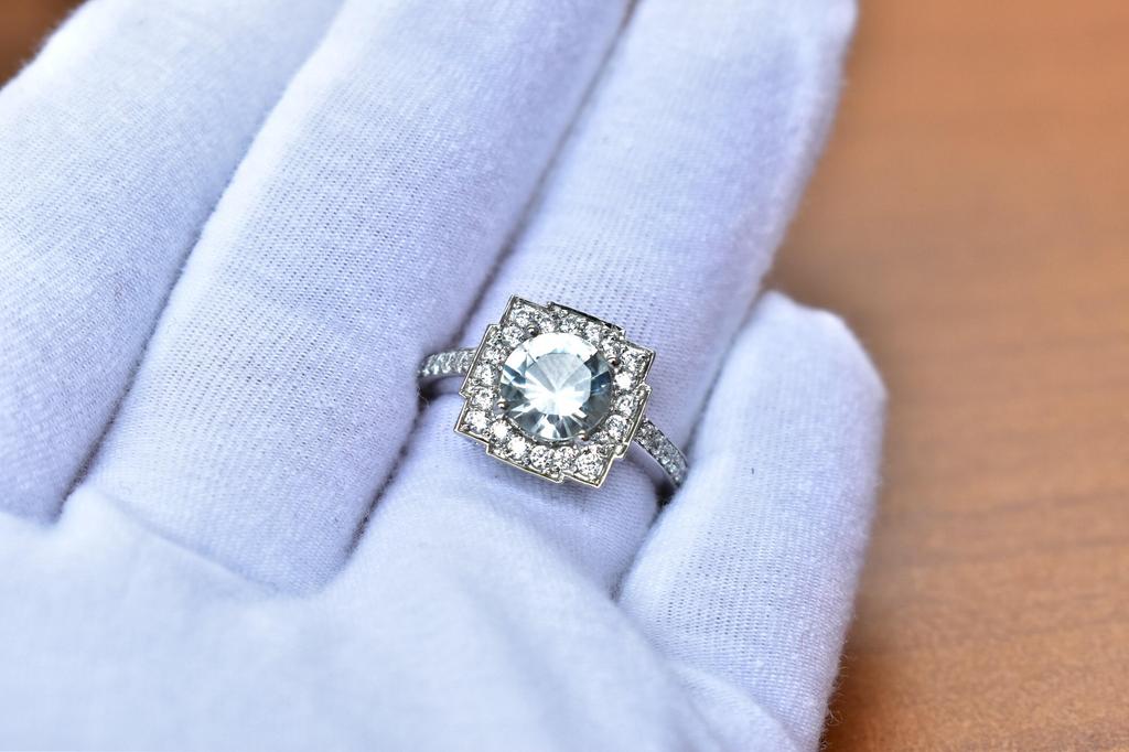 Natural Round White Topaz Engagement Ring, Topaz Engagement Ring, Bridal Ring, Sterling Silver Ring, Wedding Ring, Halo Ring , White Topaz