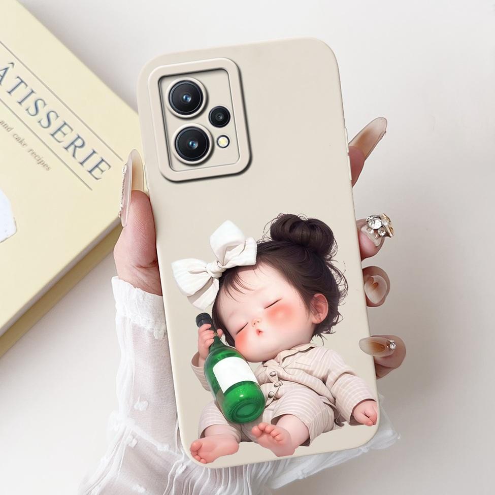 For Realme 9 4G Case RMX3521 Silicone Cute Cat Fashion Butterfly Flower Love Painted Shockproof Cover For Realme 9 4G Phone Case