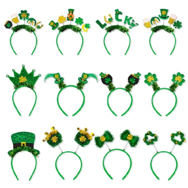 Irish Shamrock Headband Multiple Type Saint Patricks Day Headband for Adult