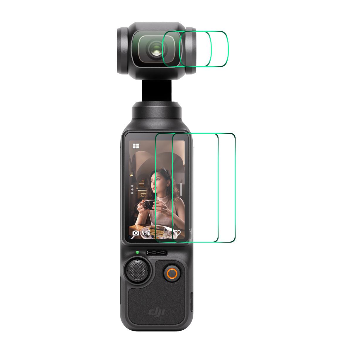 

For DJI Osmo Pocket 3 2Pcs Screen Protector ENKAY HAT PRINCE 9H High Aluminum-Silicon Glass Film A
