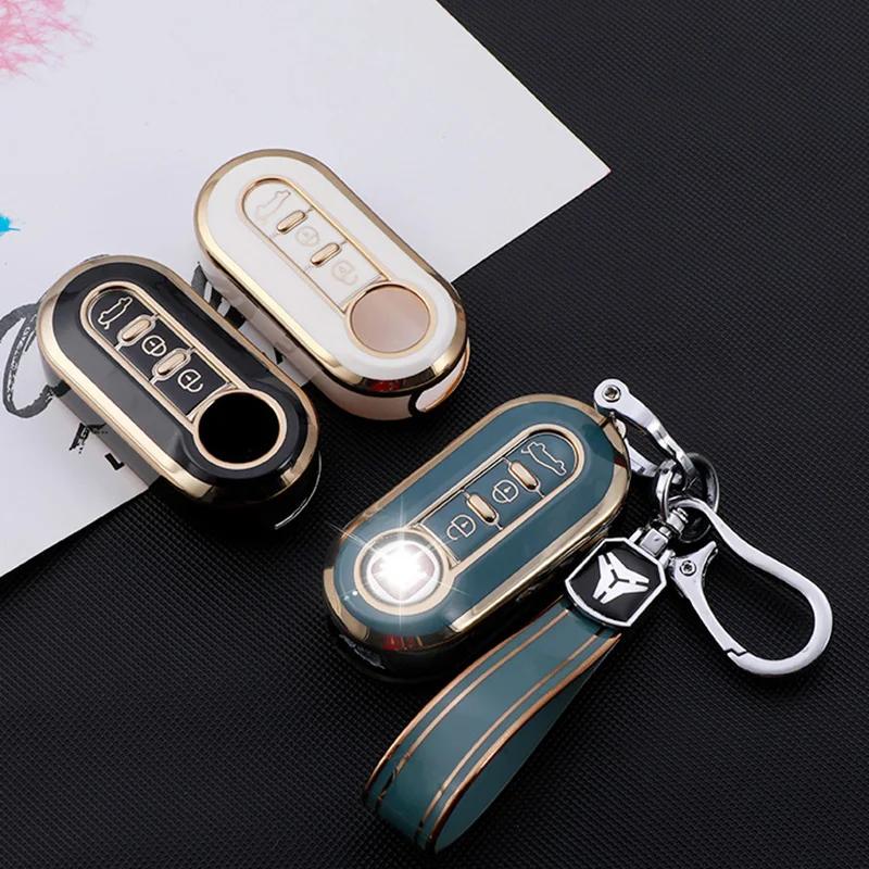 TPU Auto Schlüsselhülle Abdeckung für Fiat 500 Ducato Panda 500L Punto Lancia Musa für Citroen Jumper für Peugeot Boxer Auto Zubehör