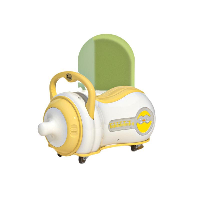 Musical Peanut Car Baby Walker: Four-Wheel Scooter with Silent, Universal Wheels and Anti-Rollover Slider