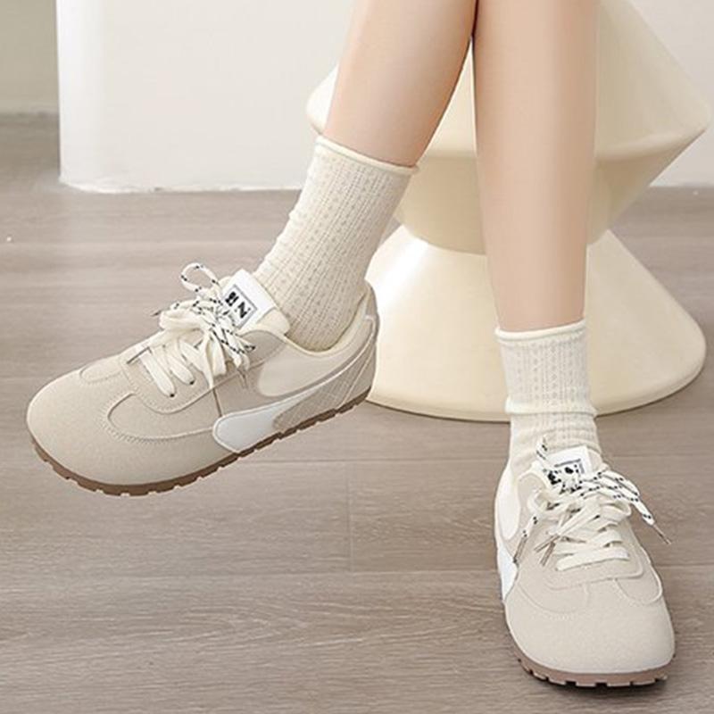 Fashion Fashion Faux Suede Sneakers Women Spring Autumn Mix Color Lace Up Sports Shoes Woman Lightweight Walking Vulcanize Shoes Female