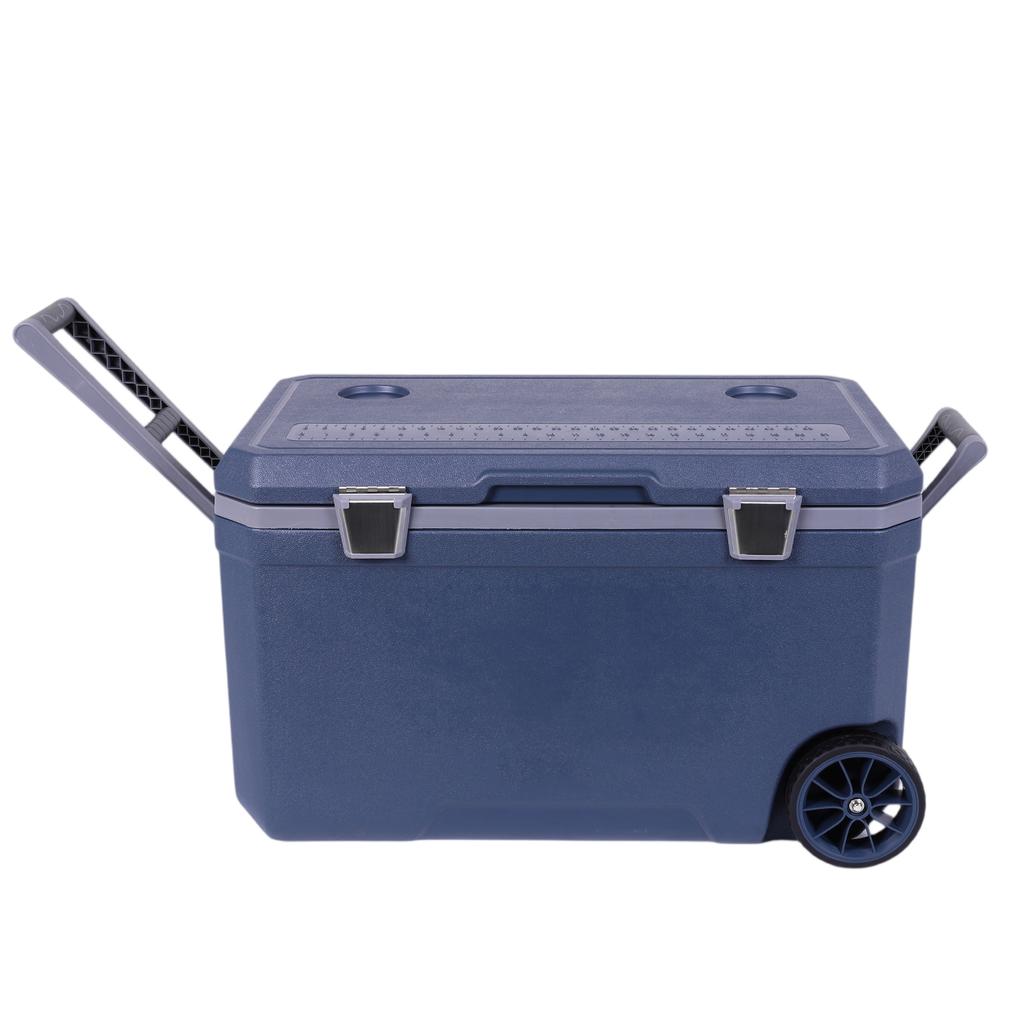 Insulated Portable Rolling Cooler with Wheels & Handle  70L Camping Cooler Leak-Resistant Outdoor Hard Cooler for Beach Drink