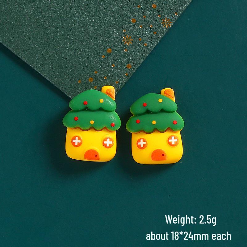 DIY Cartoon Santa & Reindeer Resin Accessories for Phone Cases & Hair Ties