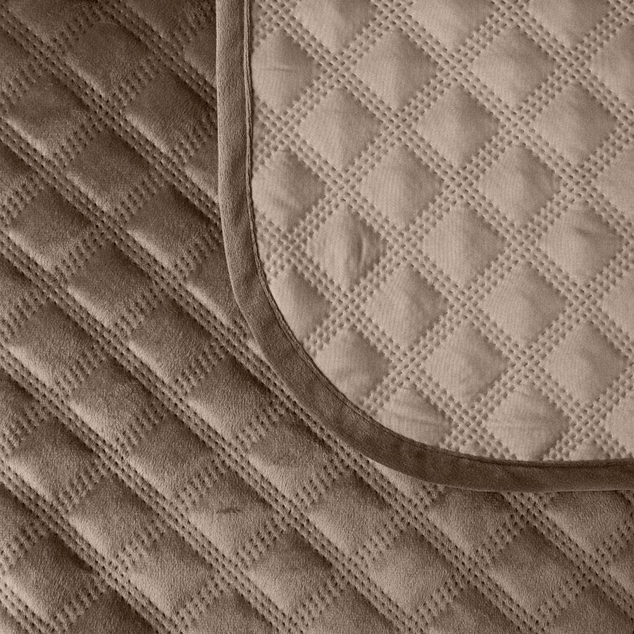 VELVI Quilted Bedspread - Warm Brown - 170x210 cm