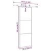 VidaXL Porte coulissante kit de quincaillerie noir 76x205 cm verre ESG, porte intérieure, porte de grange intérieure, porte 3375901