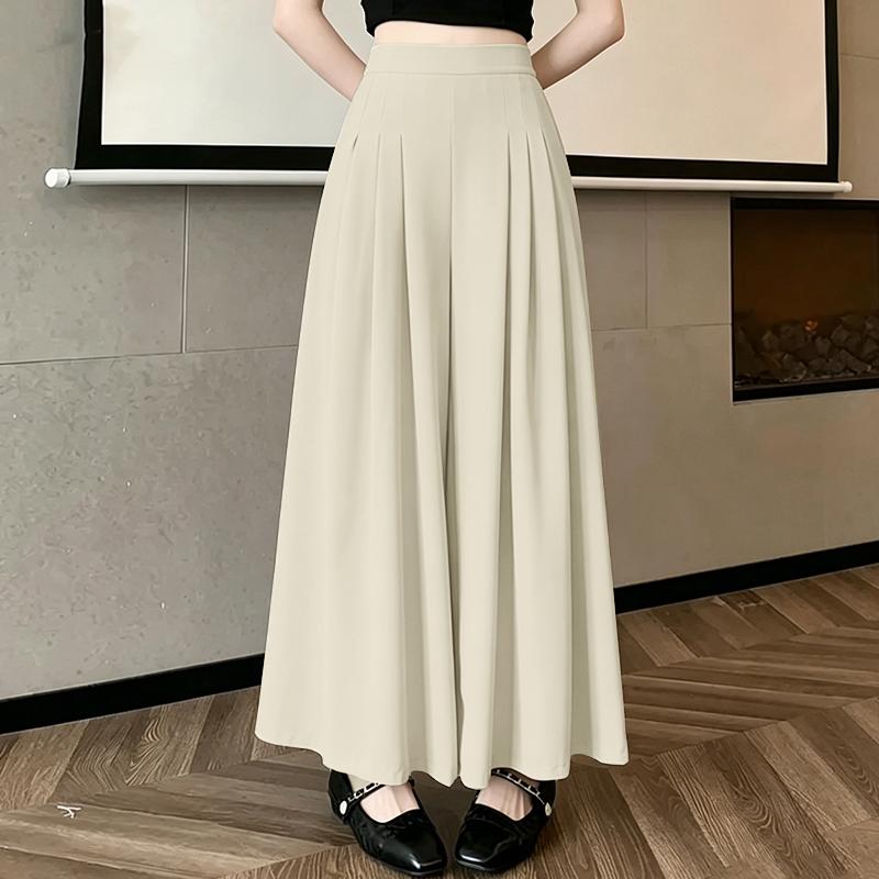 ZANZEA Women Casual Elastic Waist Solid Color Loose Wide Leg Pants