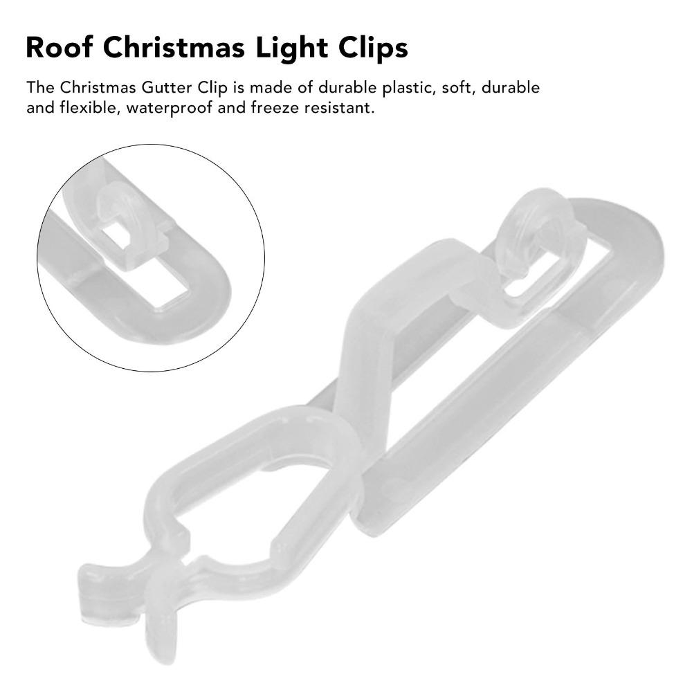 60Pcs Waterproof Roof Christmas Light Clips 1.8 X 2 X 8.5cm Outdoor Light Clips  Shingle Application