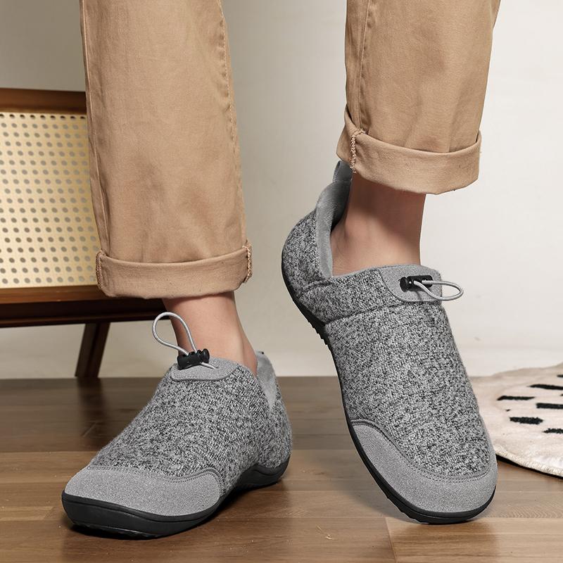 Couple's Winter Cotton Shoes Plush Warm Indoor Walking Shoes Elastic Flats Winter Warm Casual Shoes Anti-slip Soft Sole