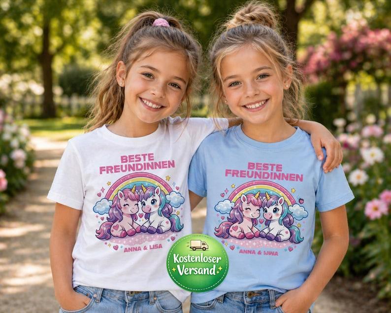 Best Friend Unicorn T-Shirt for Girls, Personalized with Name, Birthday Gift for Best Friend, Kindergarten Friend Gift 140