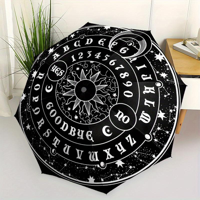 Spirit Board Ouija Board Game Divination Tool with Carrying Bag Umbrella, Portable 3 Fold Compact Umbrella for Men & Women,S175
