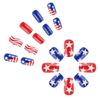 Square False Nail French Tip Press on Nail Full Cover Fake Nail Independence Day Glues on Nail Patriotic False Nail