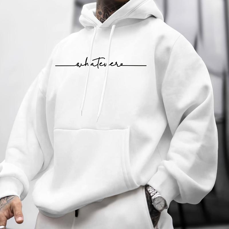 

Трендове худі преміумкласу з літерним принтом, м яке та приємне до шкіри, з регульованим капюшоном на шнурку, універсальний повсякденний стиль для носіння цілий рік M білий