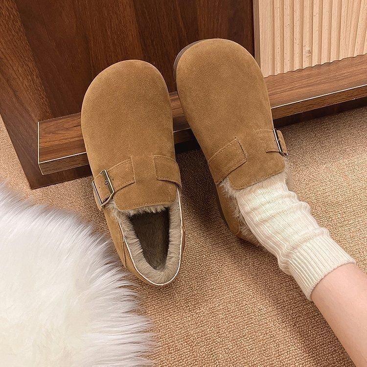 

Retro Platform and Fleece Shoes for Women - New Style Cotton Shoes, Thick Snow Boots 40