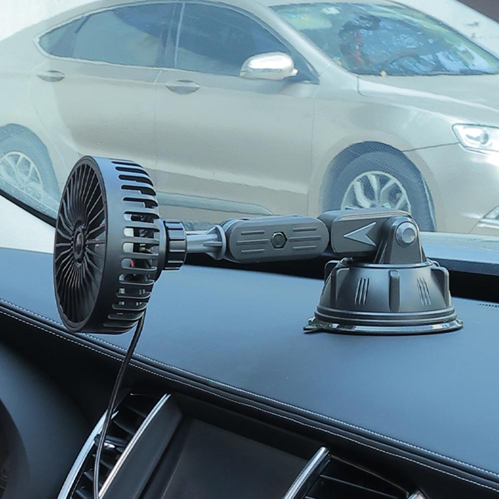 Sucker Electric Car Fan 360 Degree Rotatable Auto Ventilation Fan USB Operated Car Cooling Fan for Truck SUV Sedan RV Van Boat