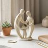 Elegant Sculptures for Modern Interior 3D Printed Family of Three Figurine, Abstract Parent Child Bond Living Room Sculpture, Tabletop Ornament,