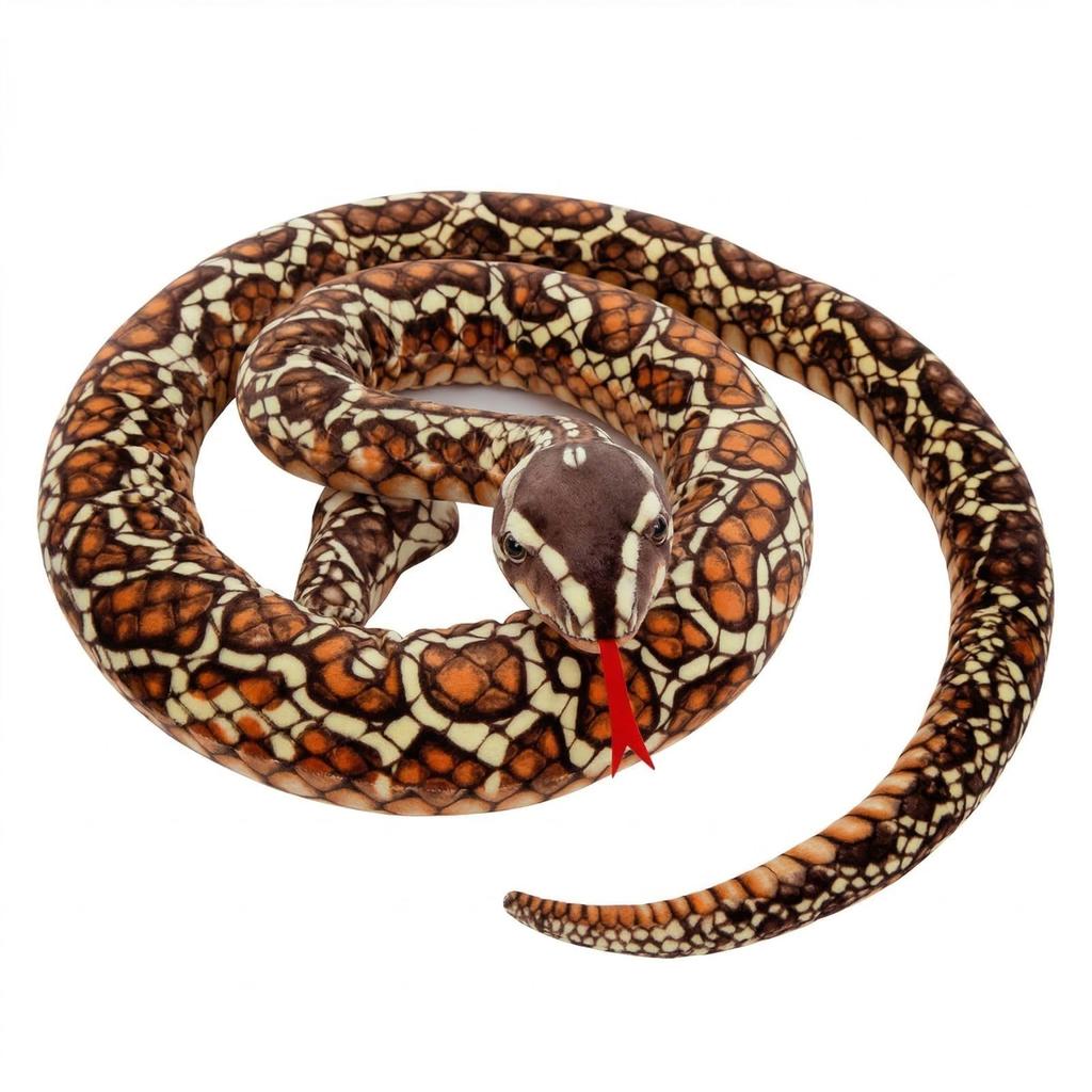 SESHIS Snake Cushion Plush Toy, Interior Decor, Relaxation, Healing, Ornament, Brown