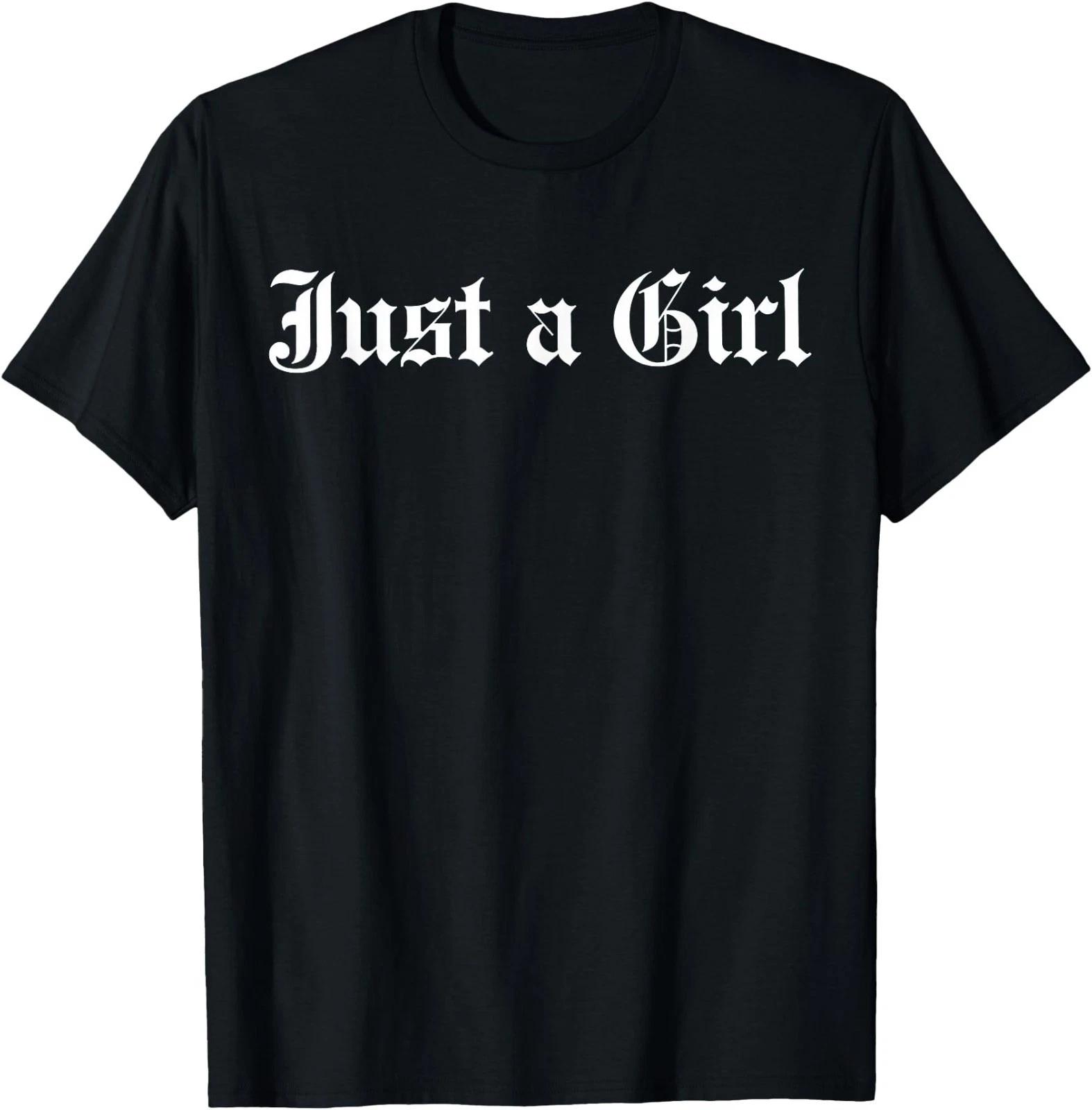 Just A Girl Gothic Blackletter Typography Design T-Shirt 3XL