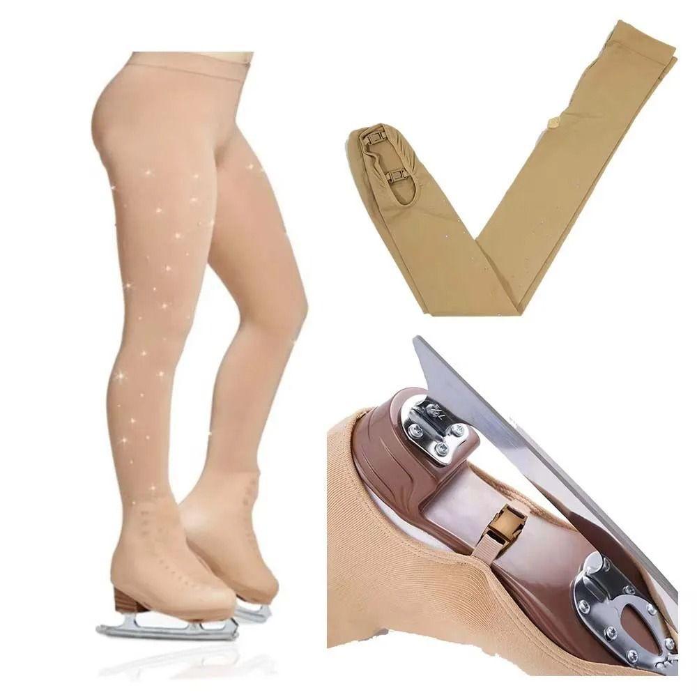 Hautfarbene Figur Skating Strumpfhose Polyamidfaser Eiskunstlaufhose Eiskunstlauf