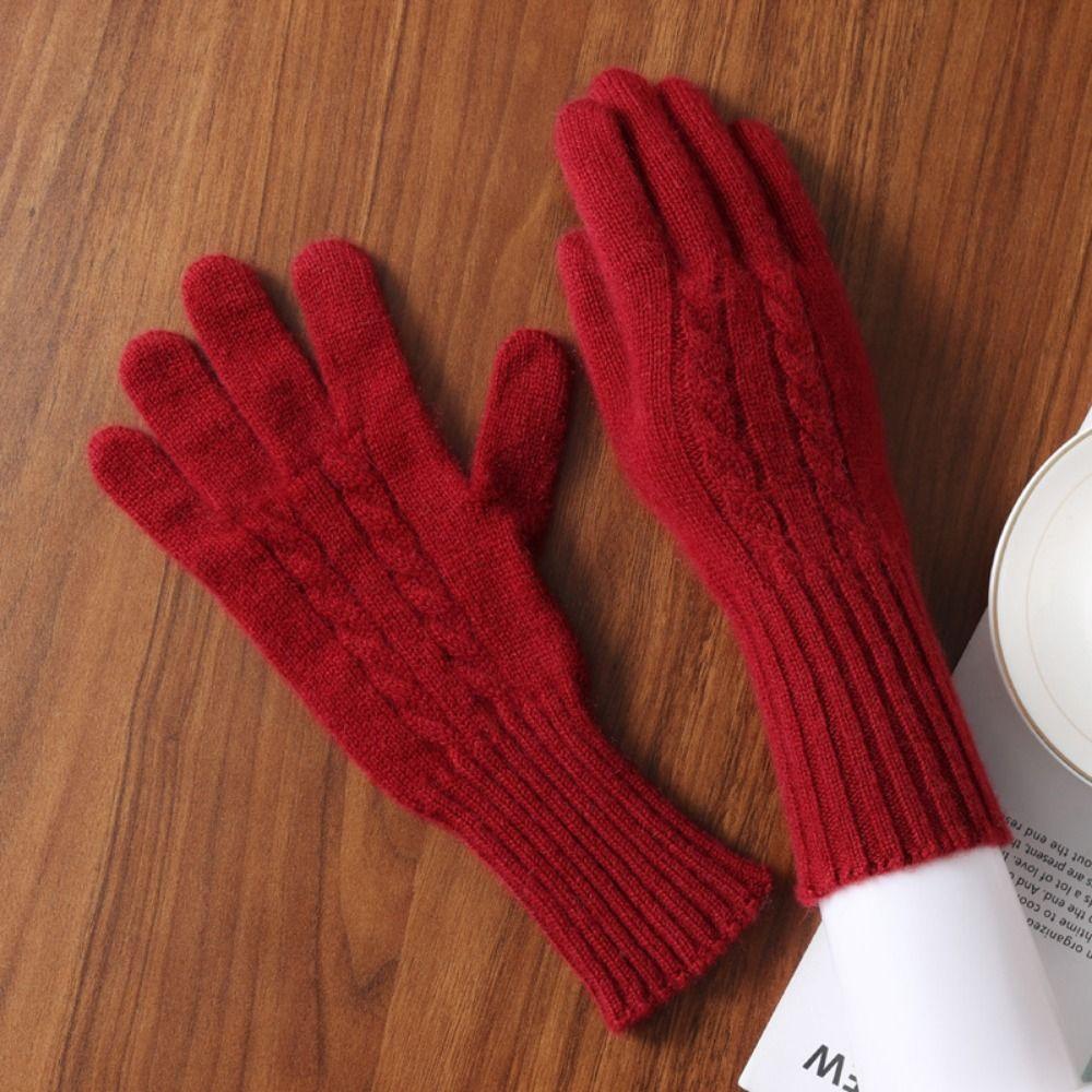 Cold Protection Cashmere Gloves Long Wrist Mittens Fashion Wool Knitted Gloves Skiing