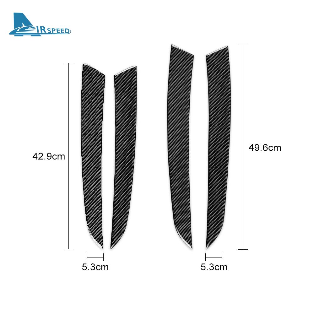 Real Carbon Fiber Sticker For BMW X5 E70 2006-2013 Car Door Handle Panel Cover Trim Strips Auto Interior Accessories