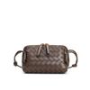 Genuine Leather Mini Camera Bag Woven Design Crossbody Shoulder Women Daily Use Soft Structured Square Purse