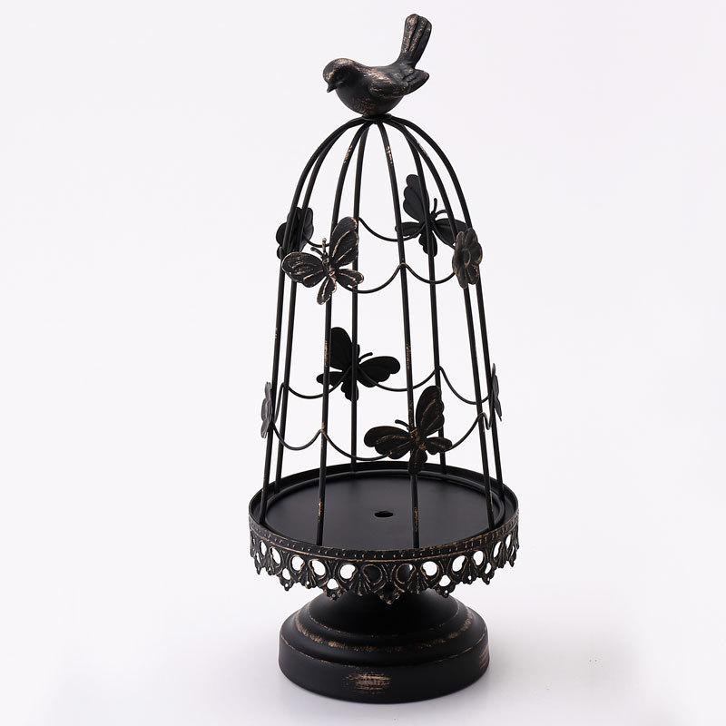 Creative European-Style Metal Birdcage Candle Holder Dining Table Decor Elegant Home Interior Decorative Tabletop Centerpiece