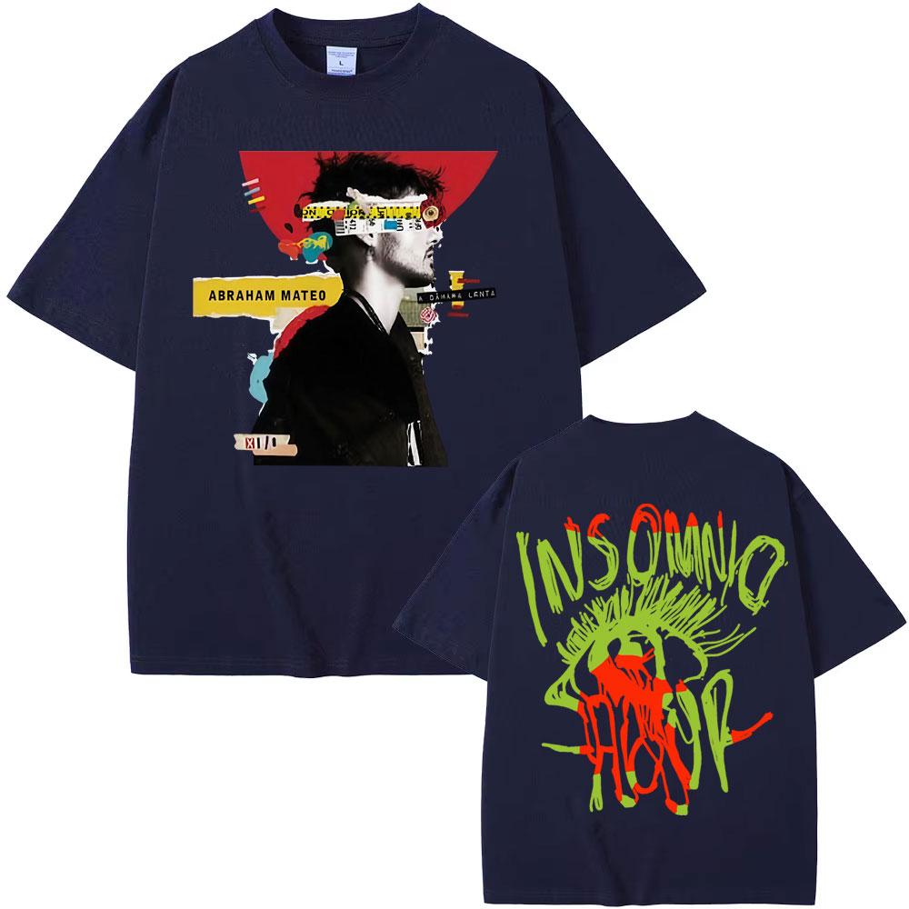 Abraham Mateo Insomnio Album Tour 2025 Merch T Shirt Men Women Harajuku Y2k Short Sleeve T-shirts 100% Cotton T-shirt Streetwear