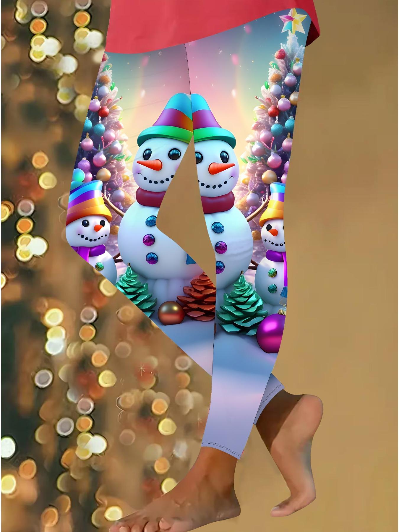 

Womens Christmas Festival Prints Stretch Yoga Leggings Fitness Running Gym Sports Active Pants XXL фіолетовий