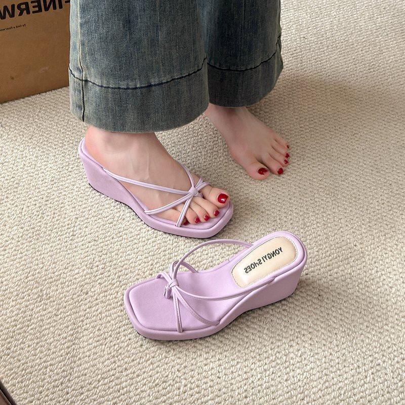 Temperament Shoes Year High Heels Sandals Toe Summer French Outside Cool Slippers Fairy