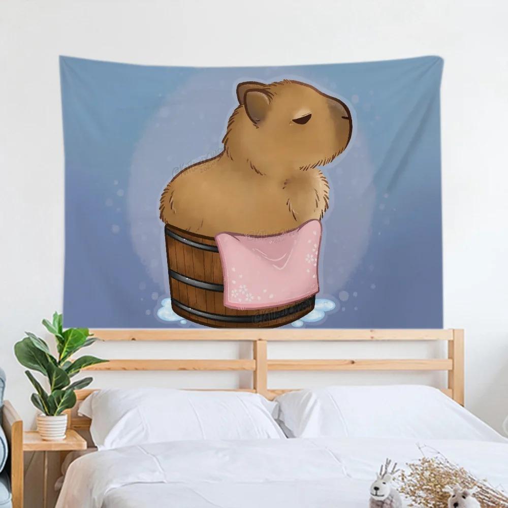 

Гобелен с изображением капибары, украшение для офиса, гостиной, настенный гобелен для дома 100x75cm