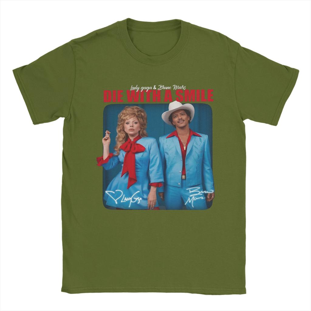 Men Lady Gaga And Bruno Mars T Shirts Mayhem 100% Cotton Clothing Unique Short Sleeve O Neck Tees Graphic Printed T-Shirt