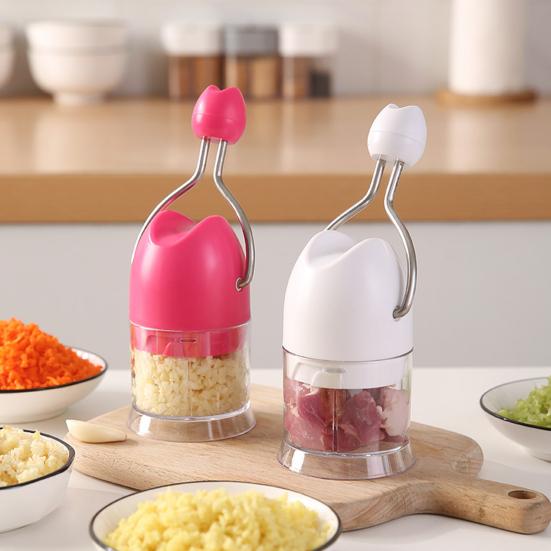 Manual Garlic Chopper Stainless Steel Blades Easy Garlic Mincer Dishwasher Safe Kitchen