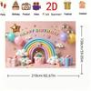 2D Pink Rainbow Birthday Backdrop Kids Party Photo Booth Background