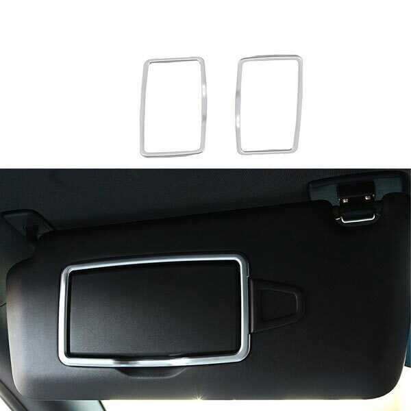 Cover Trim ABS Silver For Benz GLC X253 Makeup Mirror Frame 2PCS 2016-