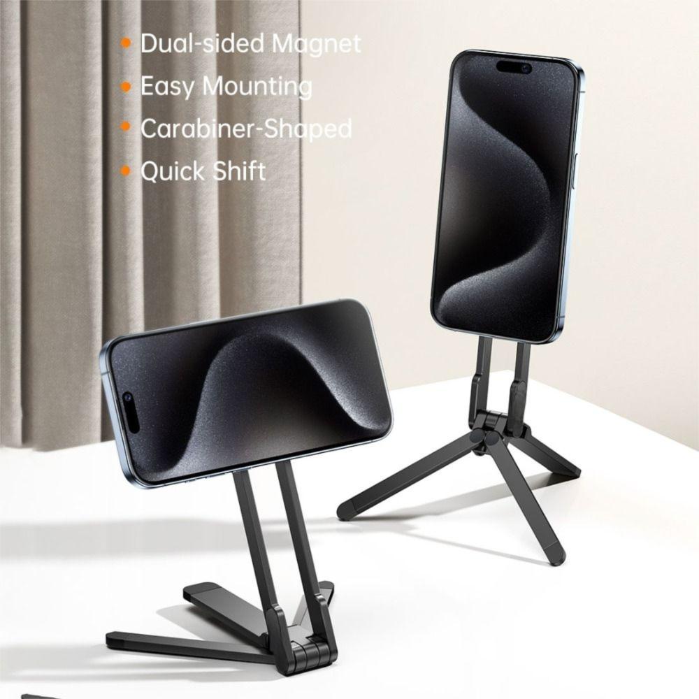 Carabiner-Mounted Phone Tripod Strong Adsorption Phone Handle Magnetic Phone Holder  Livestreaming