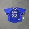 Moda Y2K Empalme Deportivo Cuello en V Manga Corta Camiseta Street American Casual Fitness Traje de Entrenamiento de Fútbol