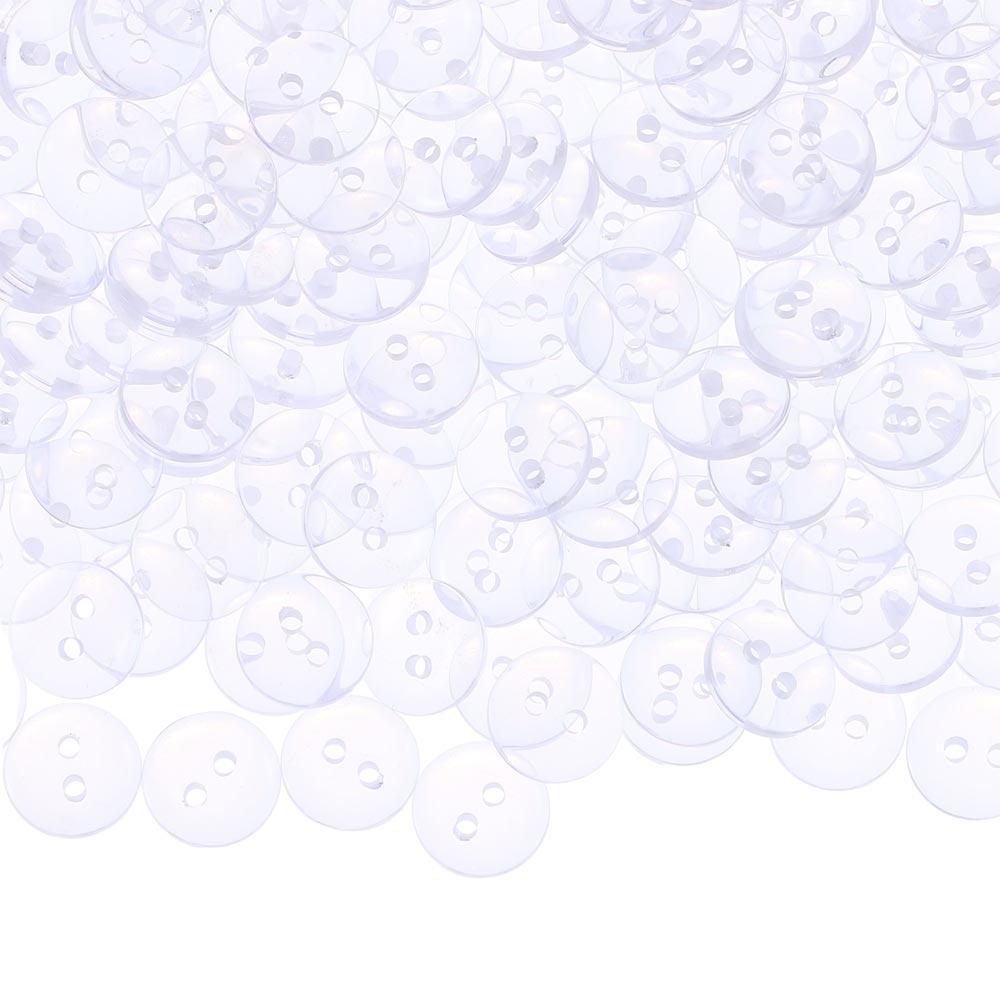 500 PCS Resin Clear  Buttons 10mm 10mm Round Transparent DIY Craft Projects Resin Buttons  Sewing