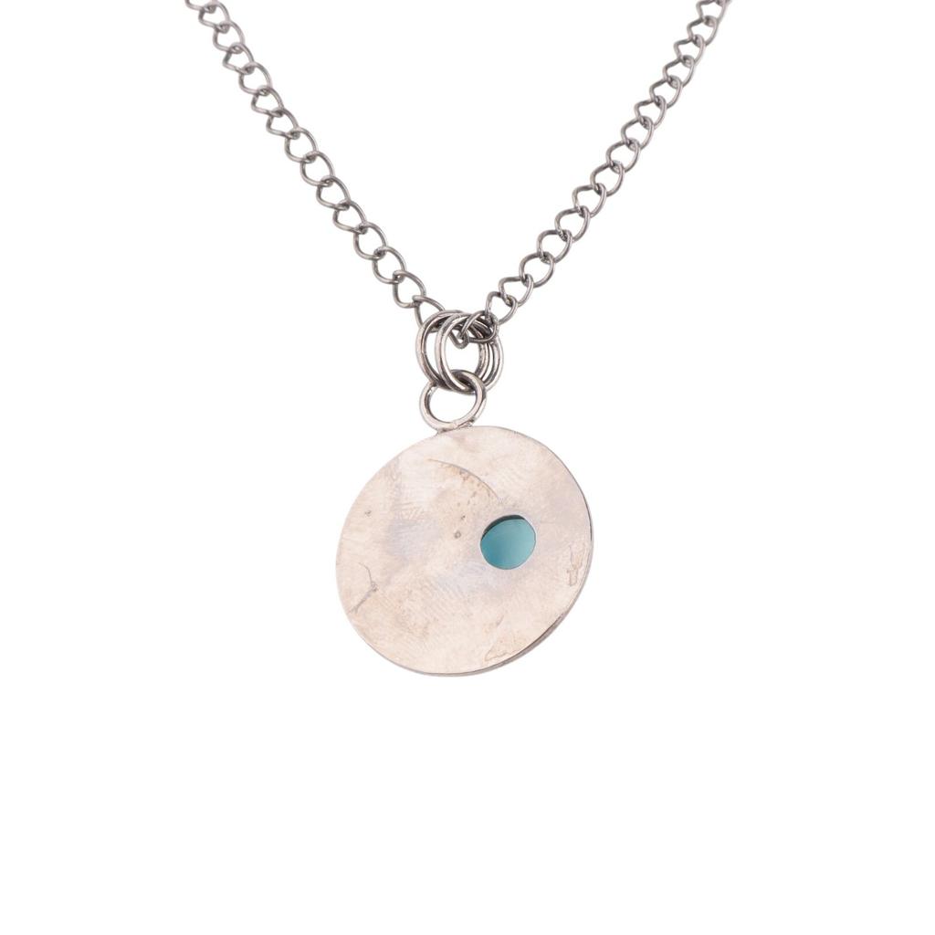 Blue Cat's Eye Gemstone 925 Sterling Silver Jewelry Handmade Women Pendant 1.30" PP-33-41