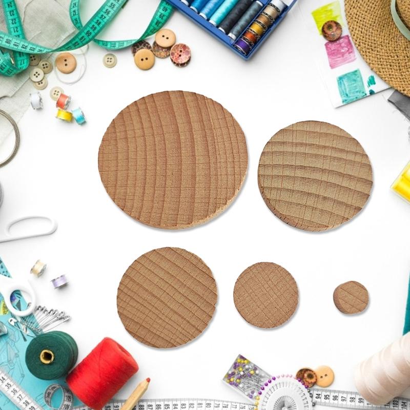 Unfinished Wooden Discs for Handmade Art Crafts Cutouts Ornaments Wedding Decors