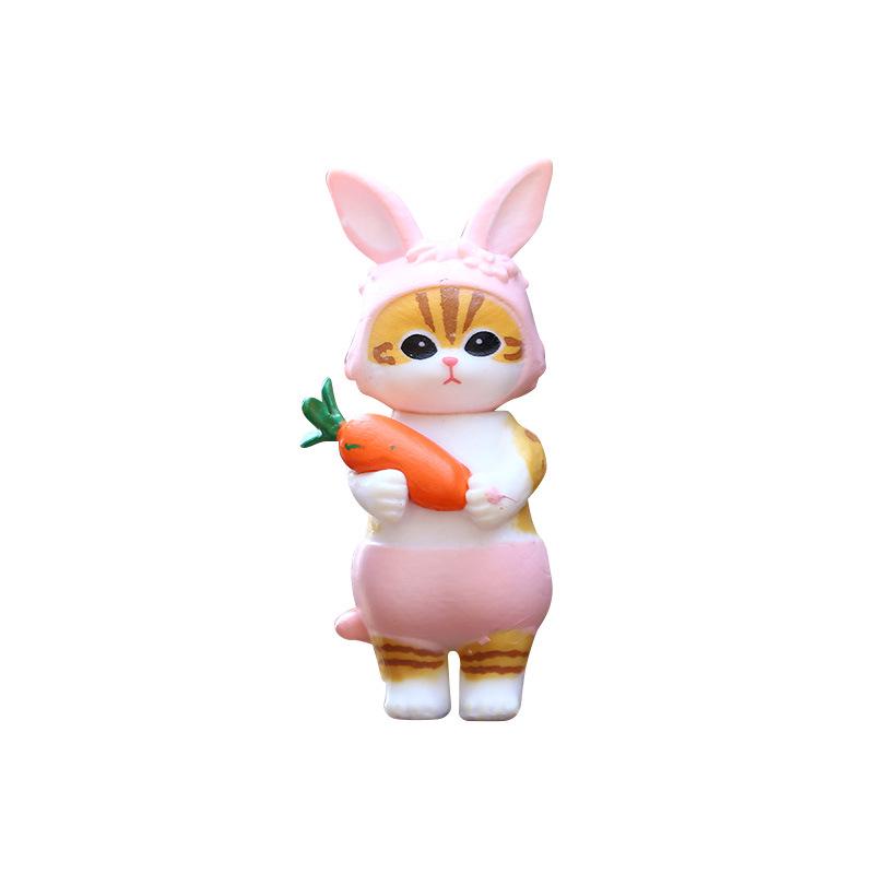 Japanese Cartoon Cat Plush Blind Box with Rabbit Ear Headgear - Cute Animal Ornament