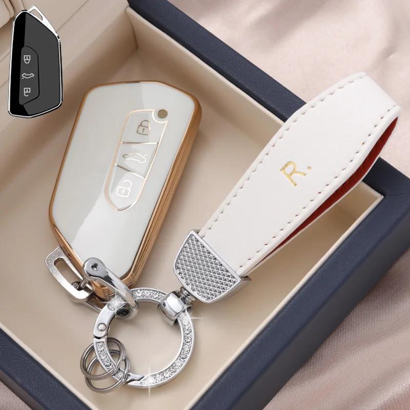 Tpu Car Key Case Cover Protect Shell Bag For Vw Volkswagen Golf 8 Mk8 Id.3 Id.4 Cupra Skoda Octavia A8 Seat Leon Mk4 Formentor
